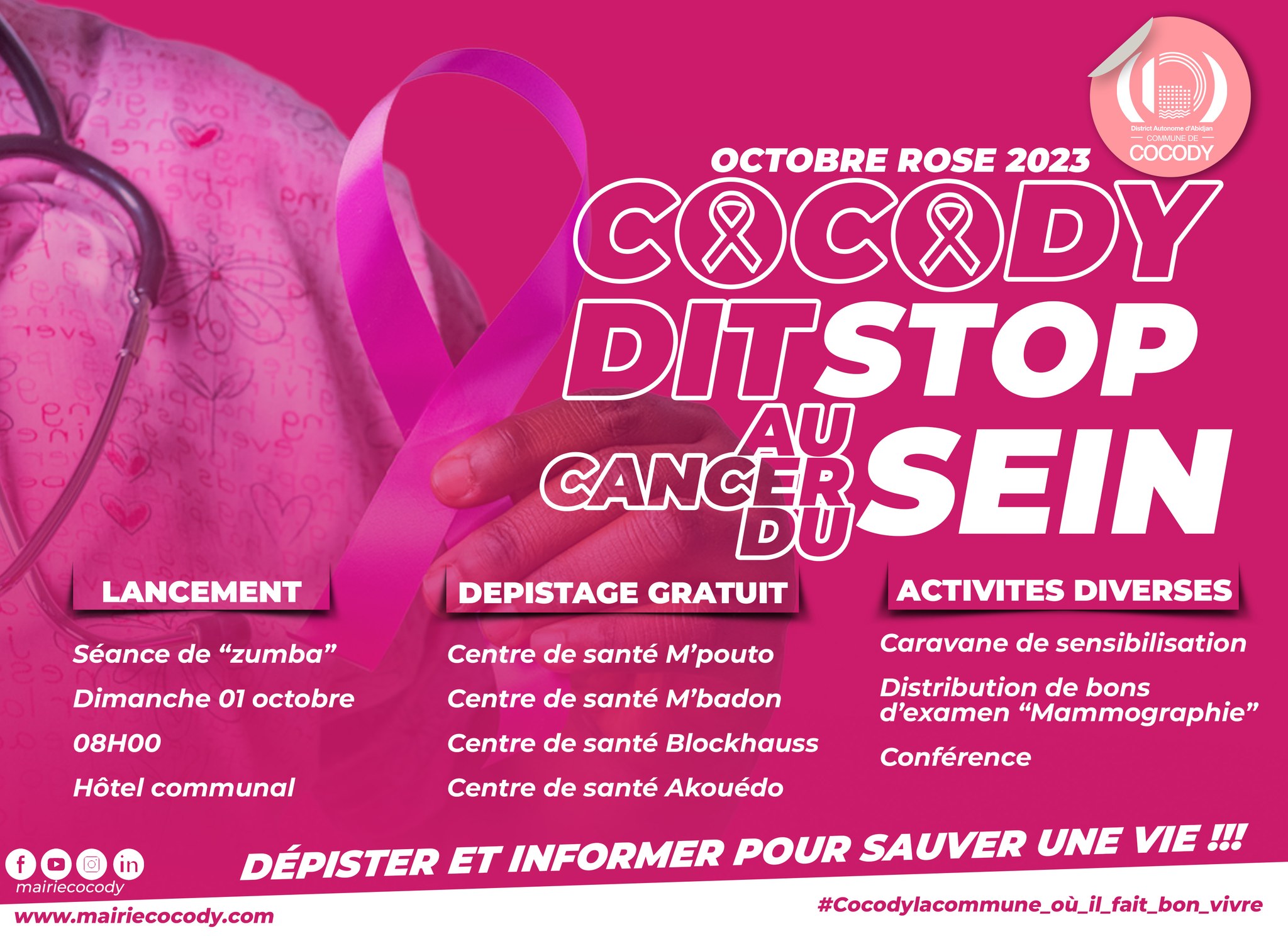Octobre rose : lutte contre le cancer du sein.