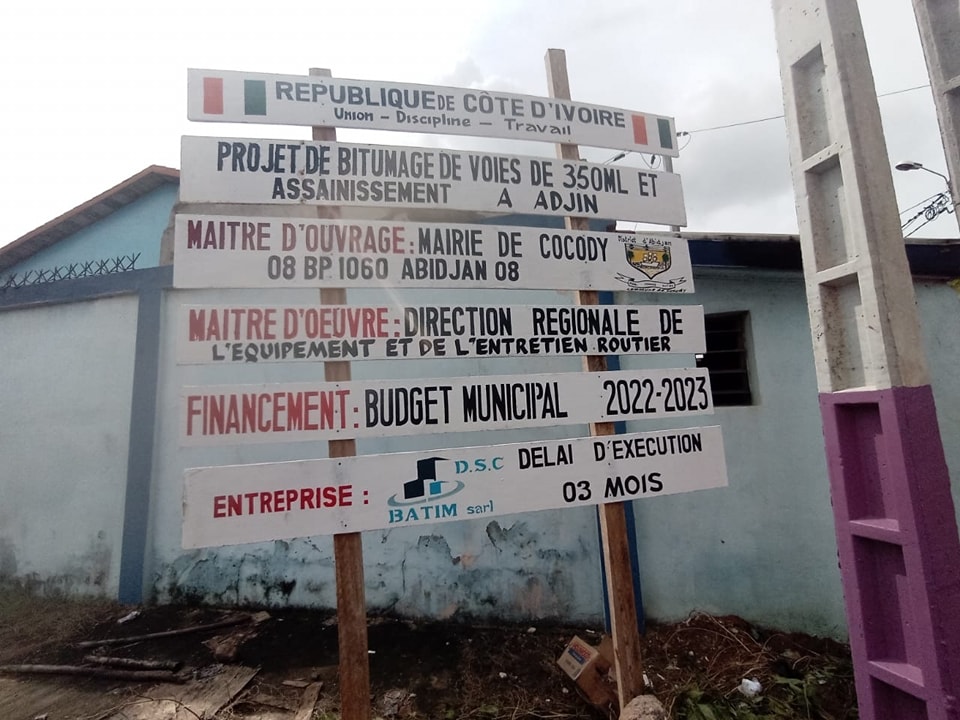 Travaux de voirie à Cocody 